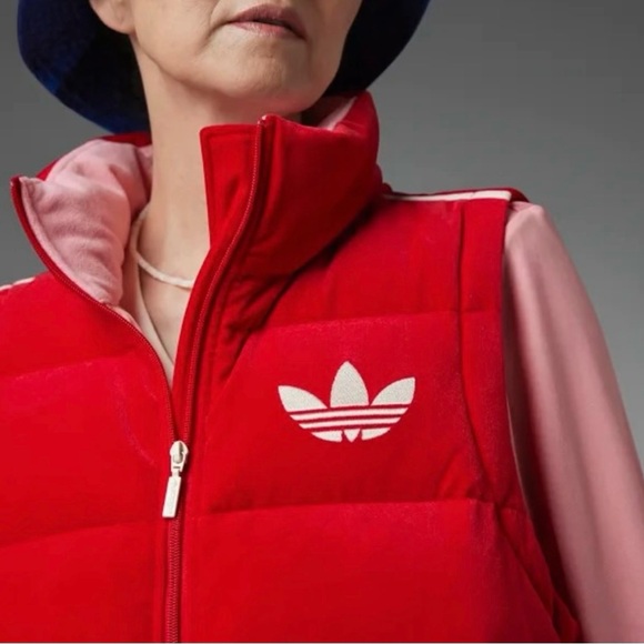 adidas Adicolor Heritage Red Velvet Puffer Vest (L) - Picture 3 of 7